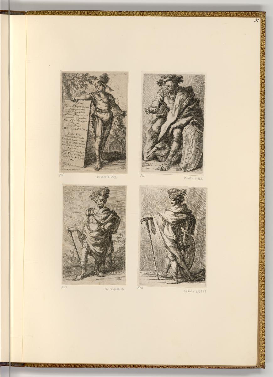 Radierungen von und nach Johann Elias Ridinger, Männliche Figuren, Inv. Nr.: Deutsch nach Sekti…