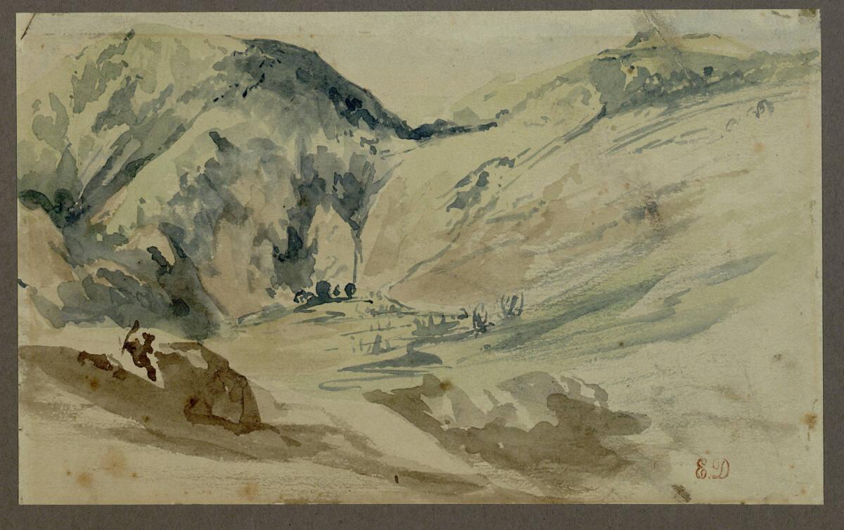 Eugène Delacroix, Gebirgslandschaft (Les Eaux-Bonnes in den Pyrenäen ?), Inv. Nr.: 24100