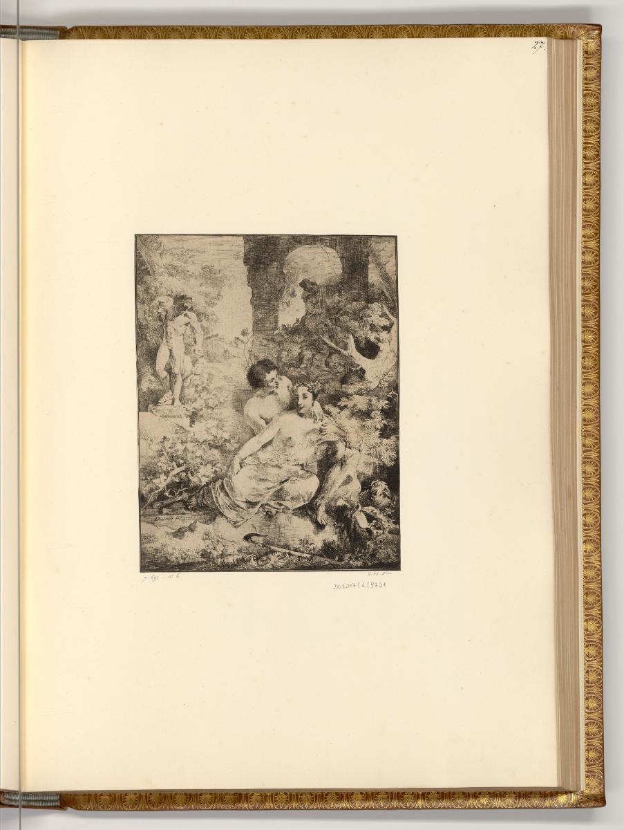 Radierungen von Christian Wilhelm Ernst Dietrich, Schäfer und Schäferin in einer Ruinenlandscha…