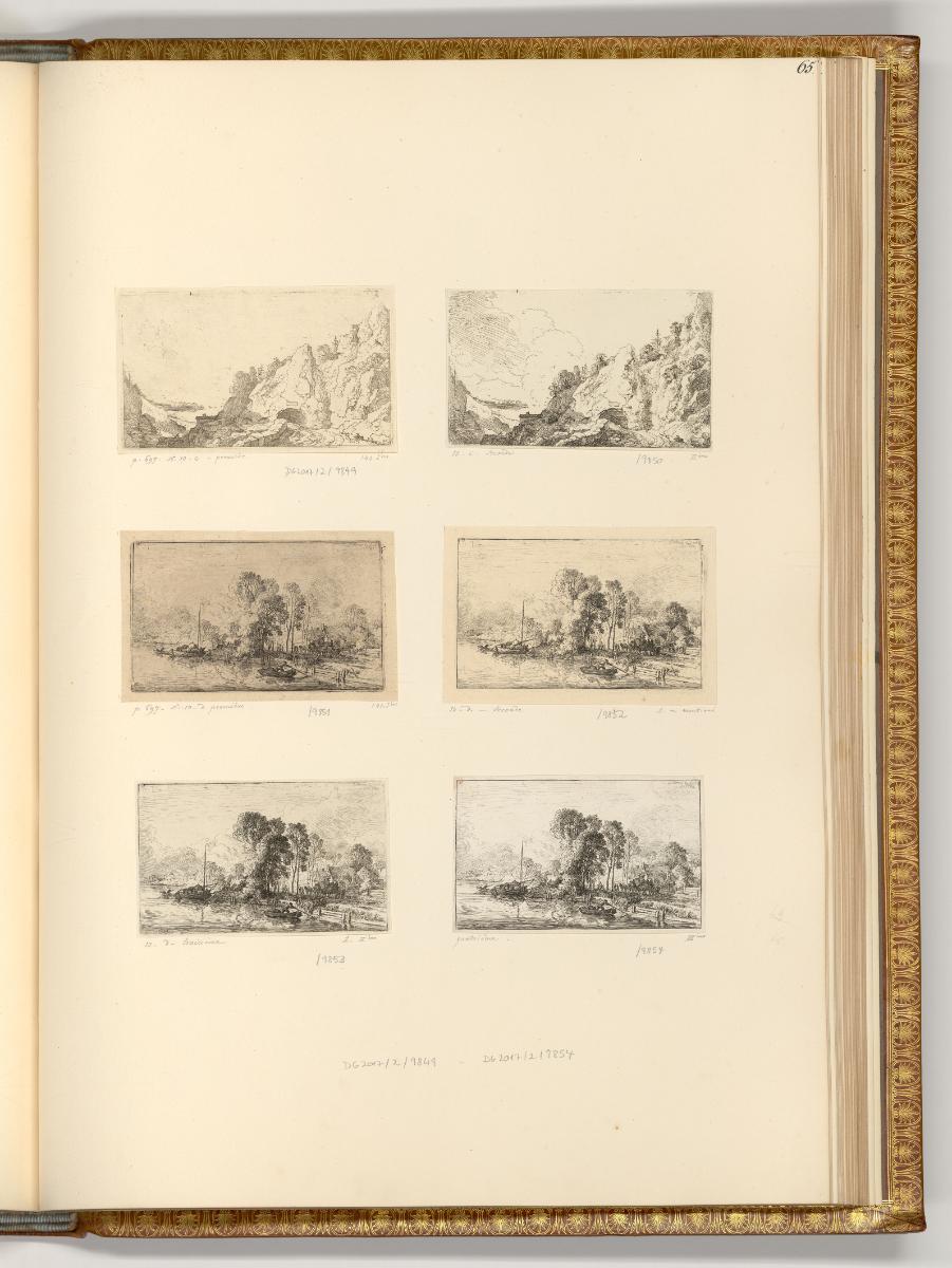 Radierungen von Christian Wilhelm Ernst Dietrich, Felsenlandschaft; Landschaft am Wasser, Inv. …