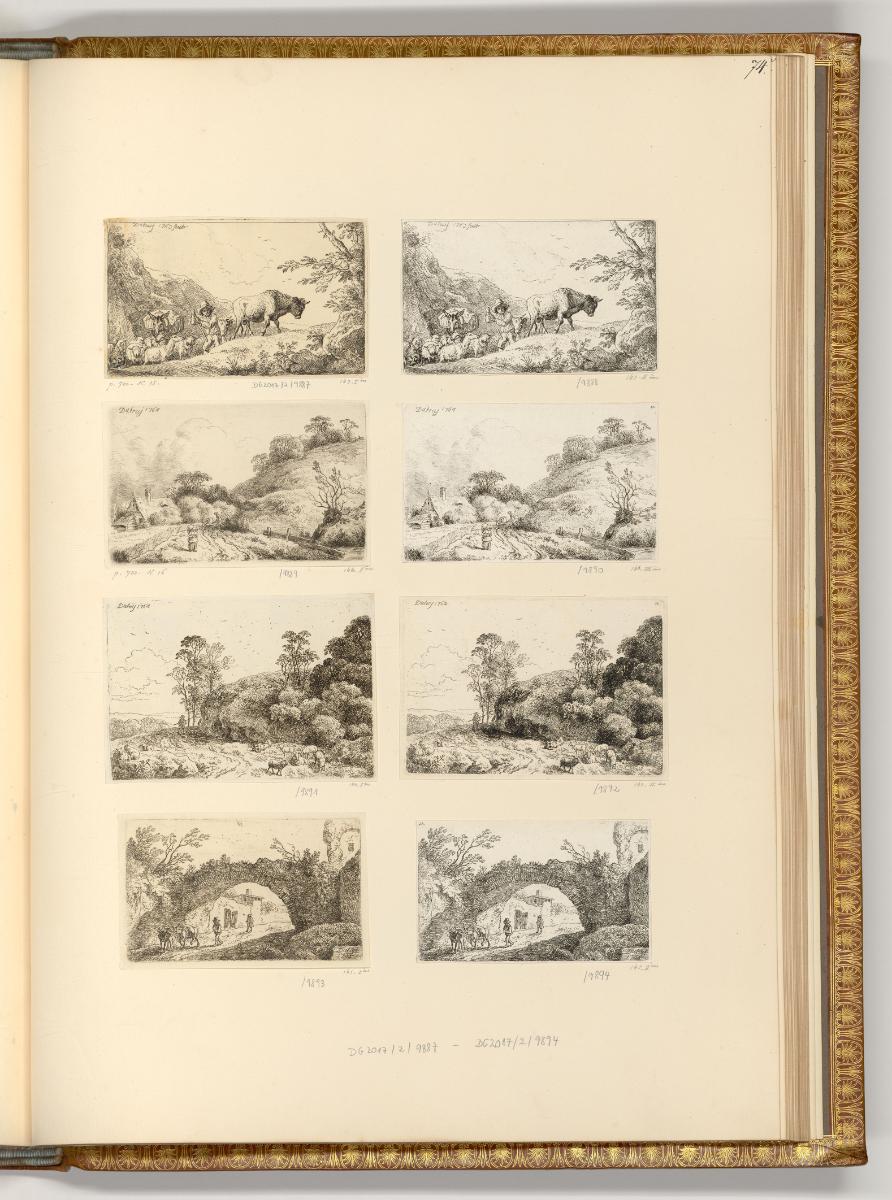 Radierungen von Christian Wilhelm Ernst Dietrich, Diverse Landschaften, Inv. Nr.: Deutsch nach …