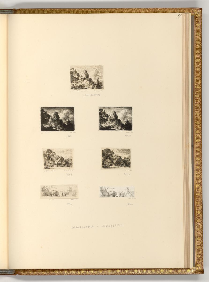 Radierungen von Christian Wilhelm Ernst Dietrich, Felsenlandschaft; Bauernhaus, Inv. Nr.: Deuts…