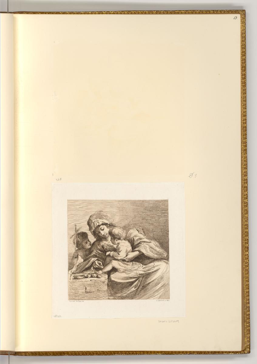 Druckgrafiken von Adam von Bartsch, Maria mit Jesus auf dem Schoß und dem stehenden Johanneskna…