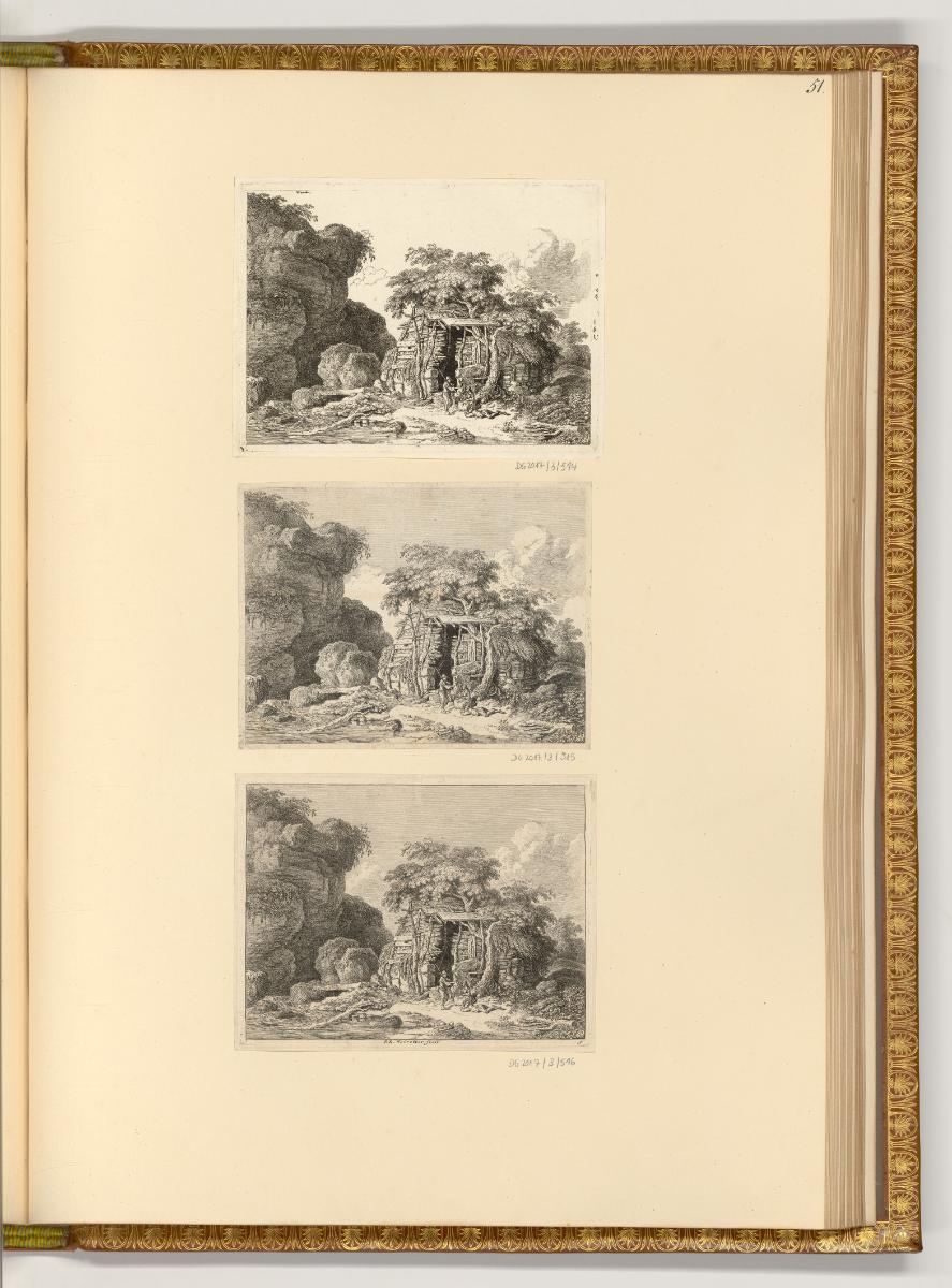 Radierungen von Franz Edmund Weirotter, Eine Waldhütte bei Viterbo, Inv. Nr.: Deutsch nach Sekt…