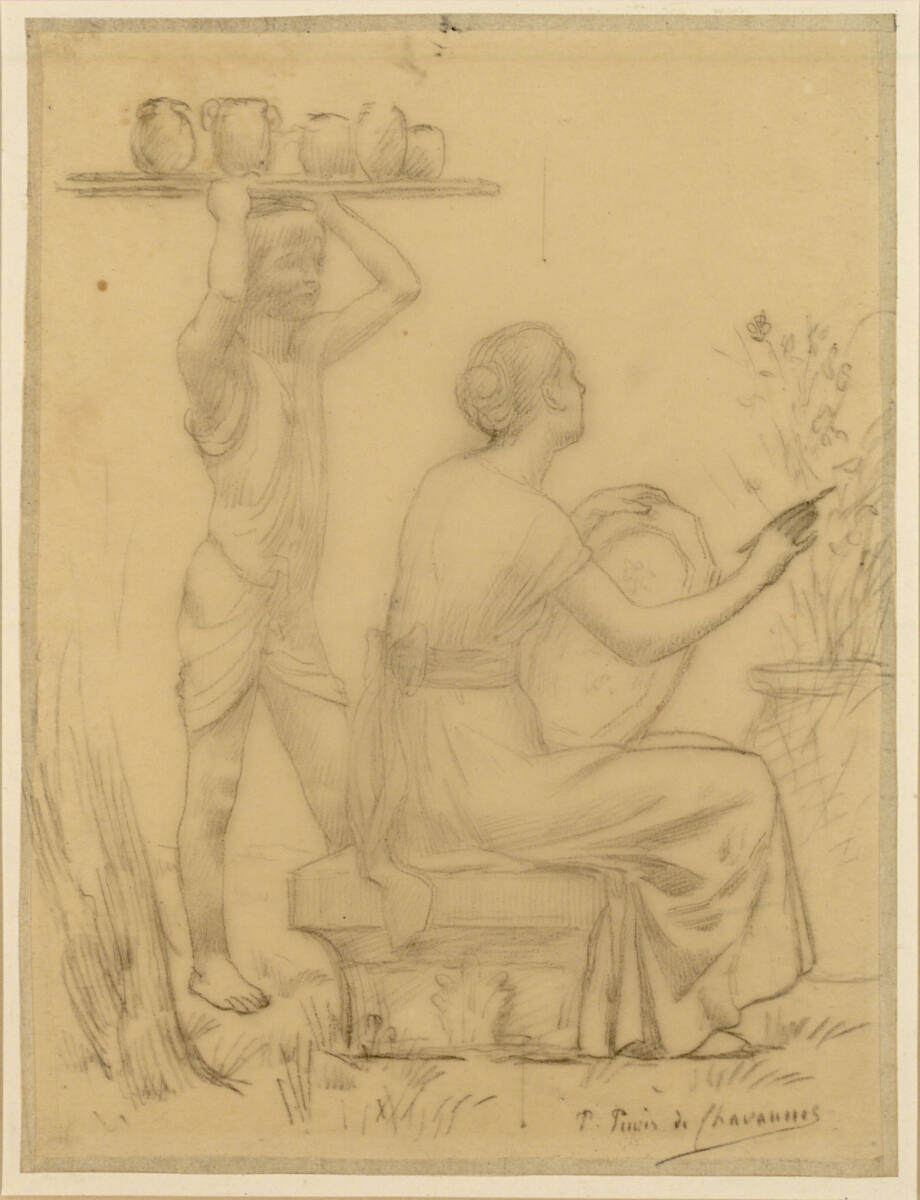 Entwurf für die linke Figurengruppe zu "Inter Artes et Naturam", Pierre Puvis de Chavannes, 1889–1890