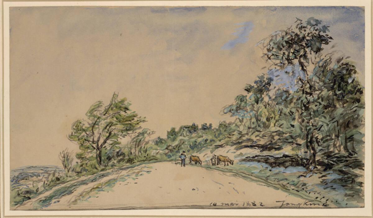 Johan Barthold Jongkind, Landschaft mit zwei Kühen, Inv. Nr.: 24184