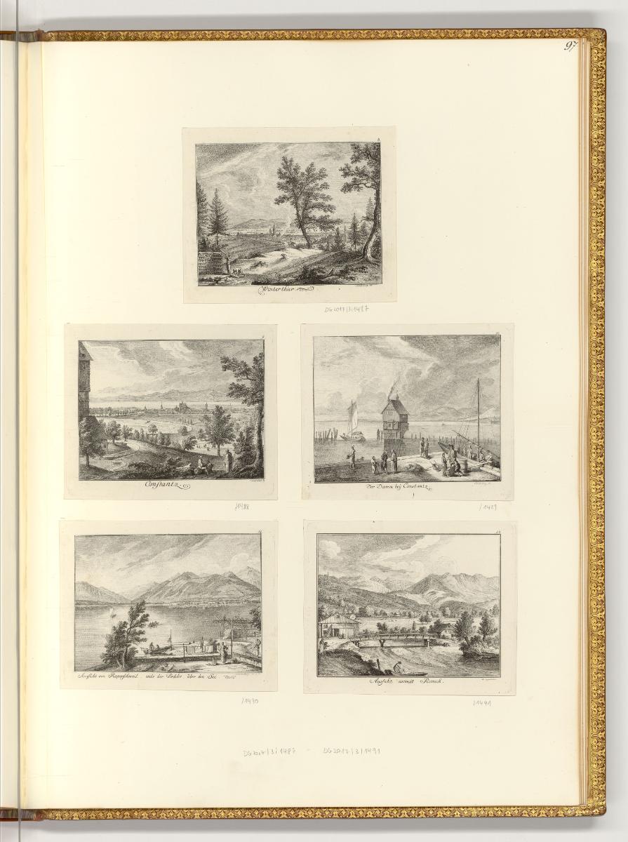 Radierungen von Salomon Gessner, Johann Rudolf Schellenberg und Carl Wilhelm Kolbe, Diverse Ans…