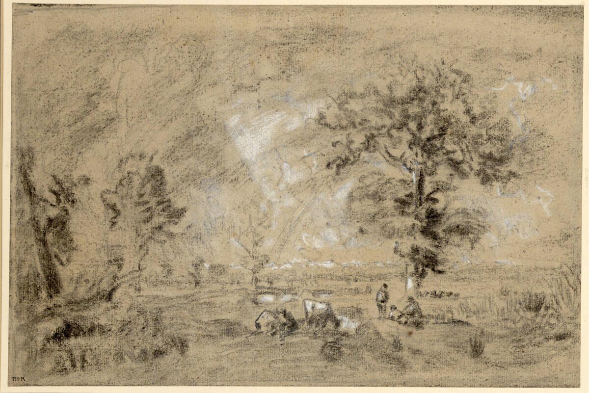 Théodore Rousseau, Weidelandschaft mit Kuhherde in den Landes (?), Inv. Nr.: 24188