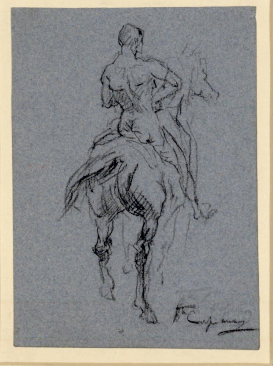 Jean-Baptiste Carpeaux, Reiterstudie von rückwärts, Inv. Nr.: 24201r