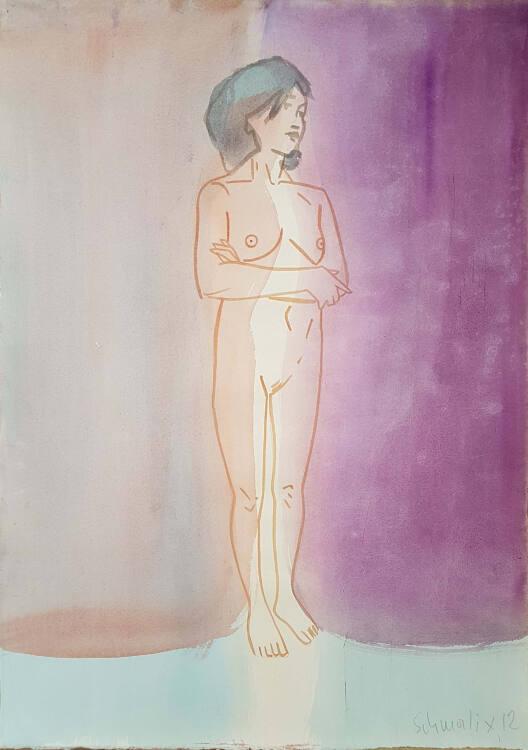 Hubert Schmalix, Ohne Titel (stehender weiblicher Akt), Inv. Nr.: 47579