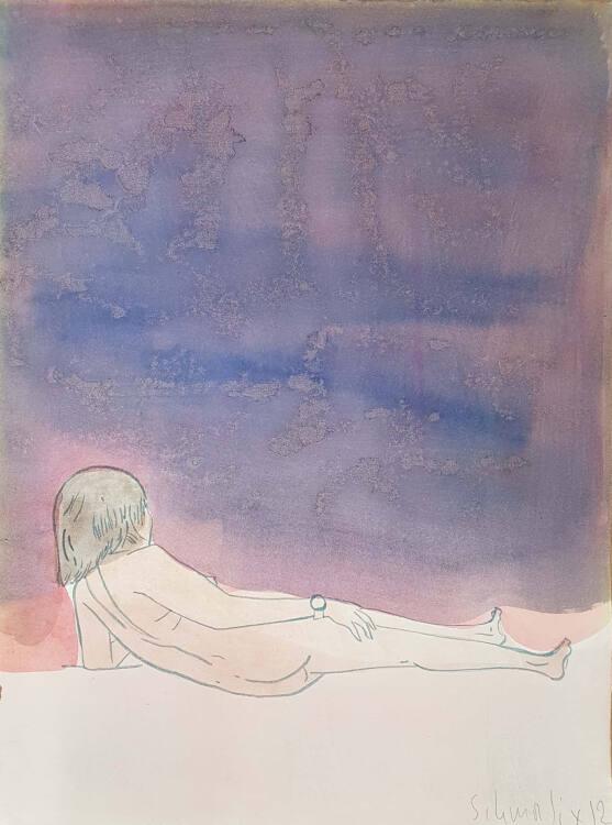 Hubert Schmalix, Ohne Titel (liegender weiblicher Akt), Inv. Nr.: 47586
