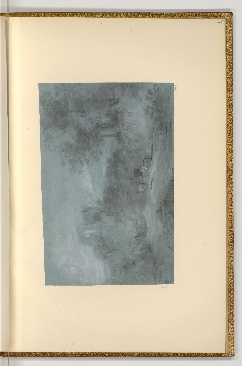 Zeichnungen von Martin von Molitor, Ruine, ruhende Kühe und Bäume, Inv. Nr.: Deutsch nach Sekti…