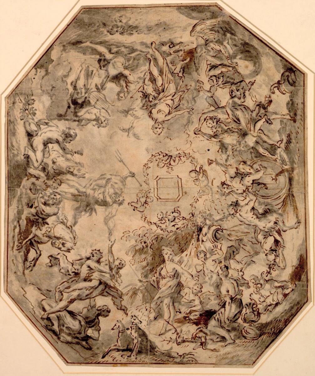Olympische Szene (Entwurf für ein Deckenbild), Christian Winck