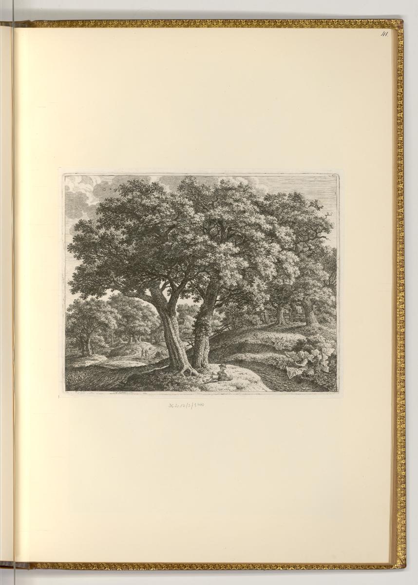 Radierungen von Karl Wilhelm Kolbe, Rastender Wanderer am Waldrand, Inv. Nr.: Deutsch nach Sekt…