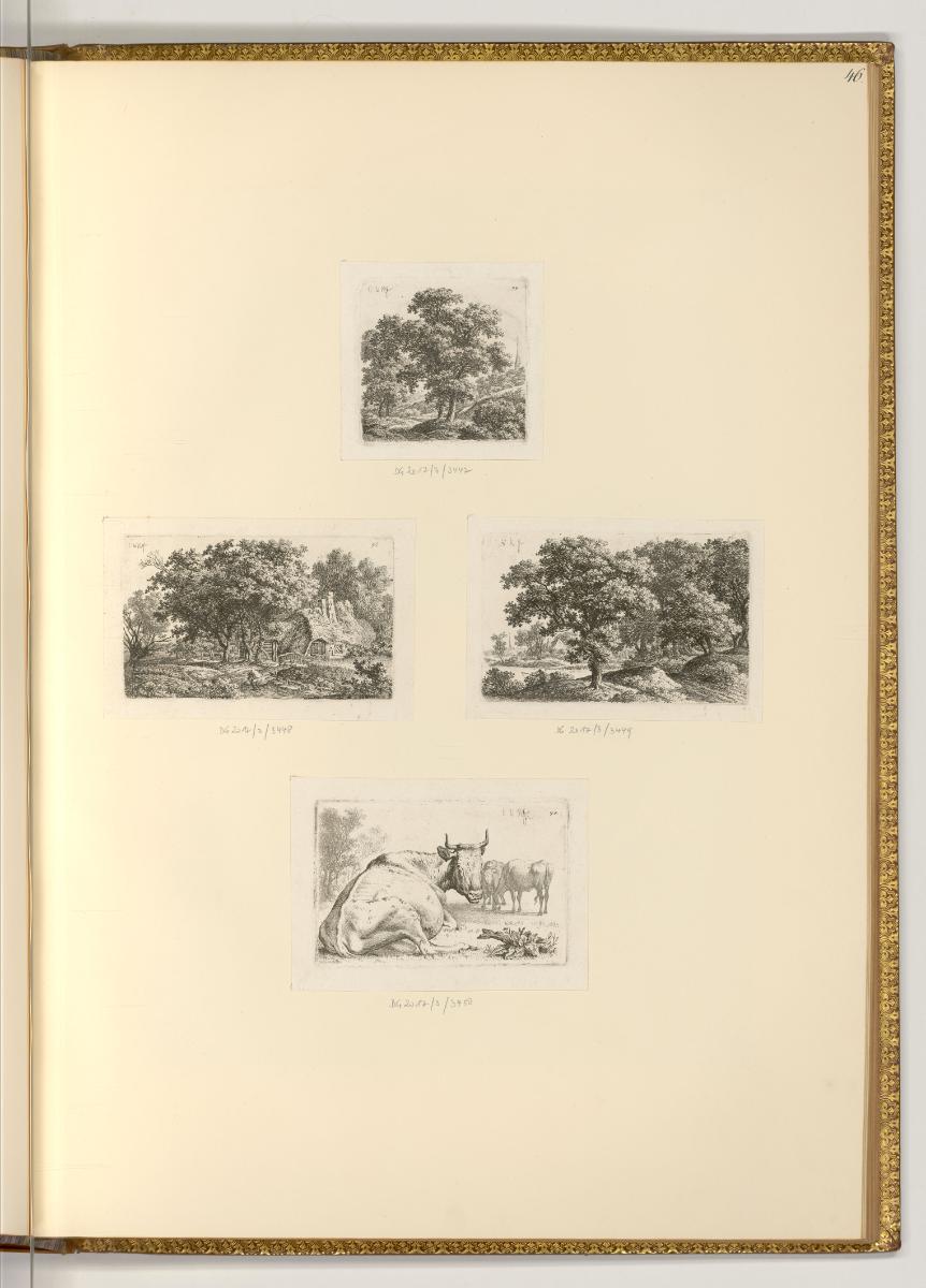 Radierungen von Karl Wilhelm Kolbe, Landschaft; Baumgruppen; Kühe, Inv. Nr.: Deutsch nach Sekti…