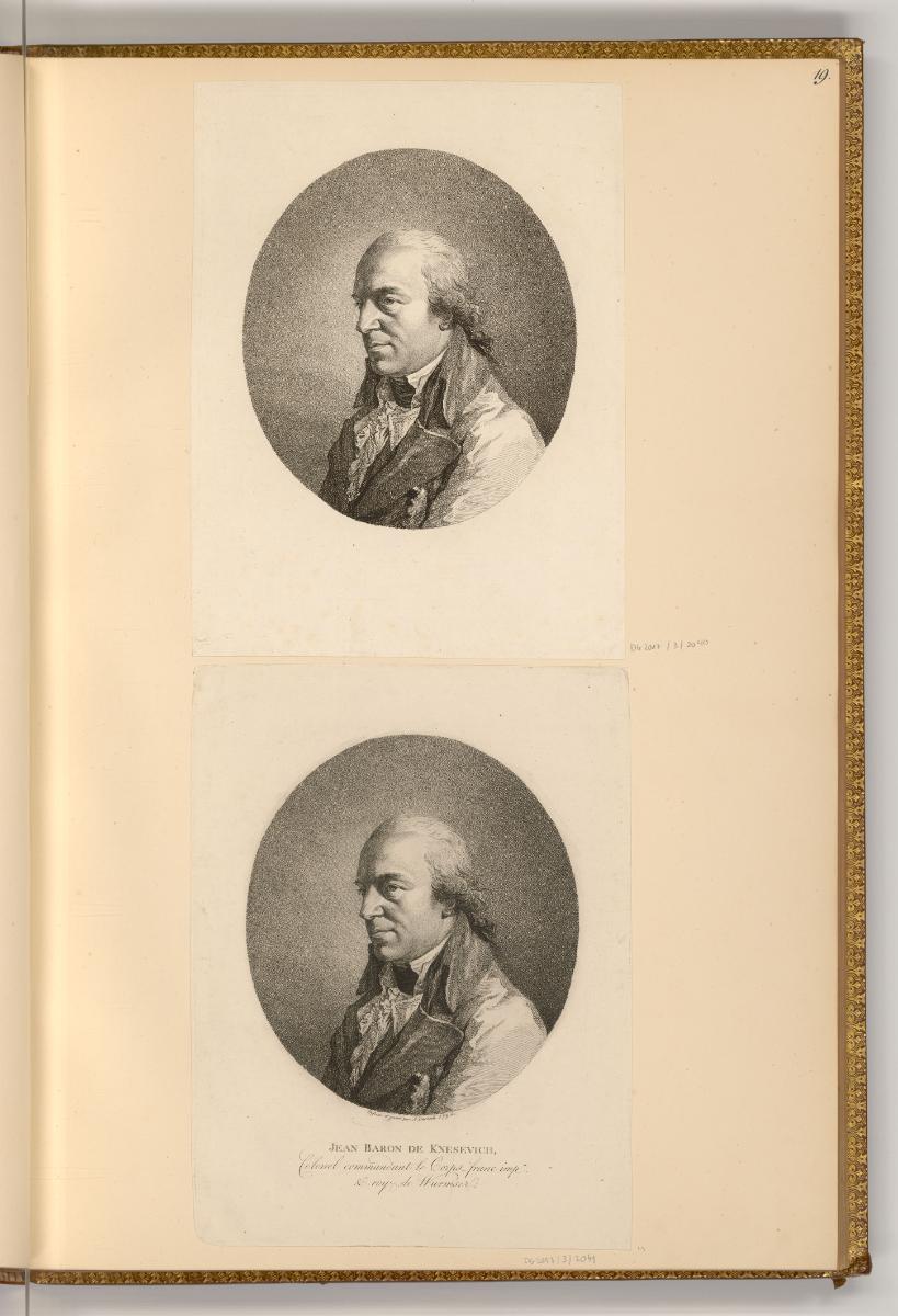 Druckgrafiken von Adam von Bartsch, Brustbild Johann Freiherr Knesevich von Szent-Helena in Dre…
