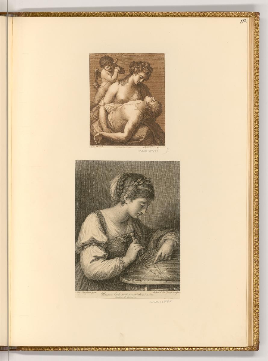 Deutsche Radierungen des 18. Jahrhunderts, Venus und Adonis; Urania Coeli, motus scrutatur et a…