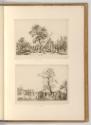 Radierungen von Francois Gabet, Dorfplatz mit Schweinemarkt; Schlittschuhläufer und Spaziergäng…
