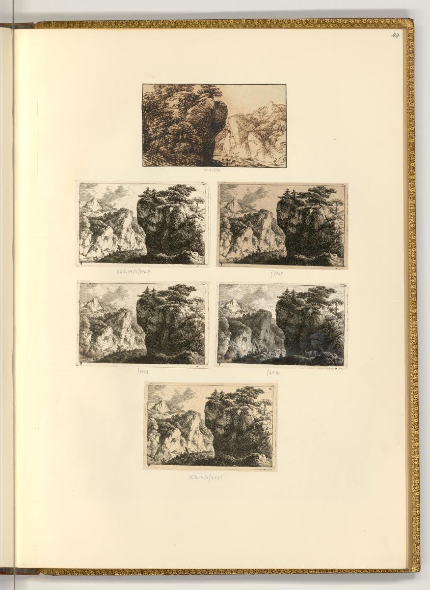 Radierungen von Lorenz Schönberger und Anton Kölbl, Felsschlucht, Inv. Nr.: Deutsch nach Sektio…