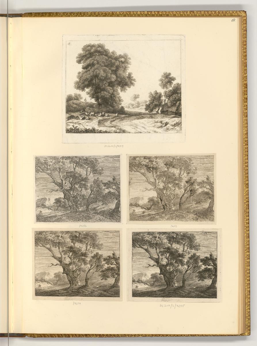 Radierungen von Lorenz Schönberger und Anton Kölbl, Baumlandschaften, Inv. Nr.: Deutsch nach Se…