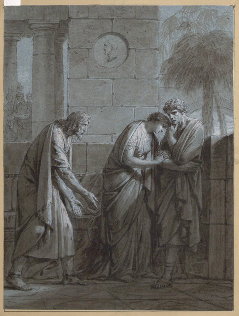 Heinrich Friedrich Füger, Klopstocks Messiade XII: Portia und Josef von Arimathia vor Pilatus, …
