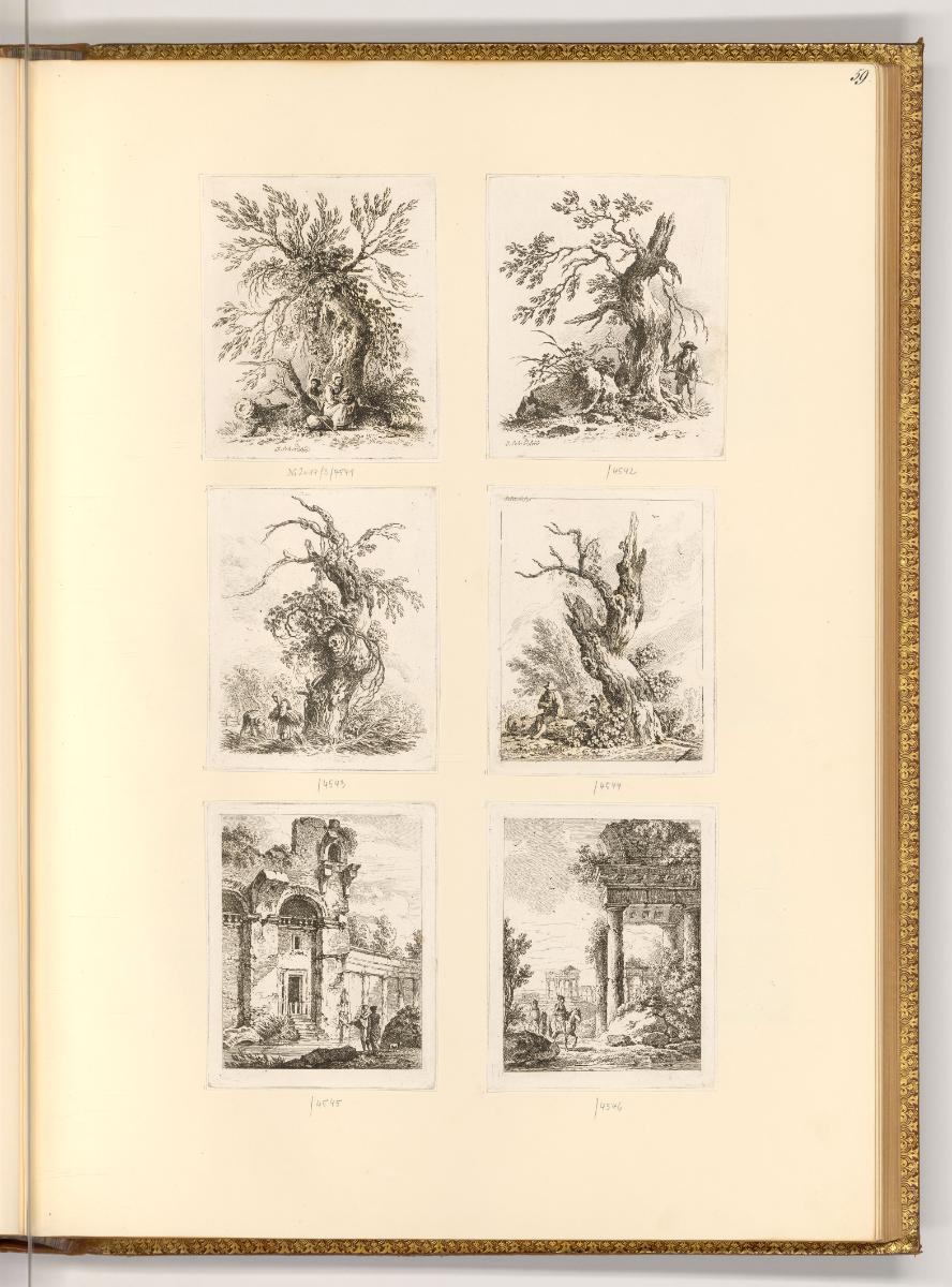 Deutsche Druckgrafiken des späten 18. und 19. Jahrhunderts, Bäume; Ruinen, Inv. Nr.: Deutsch na…