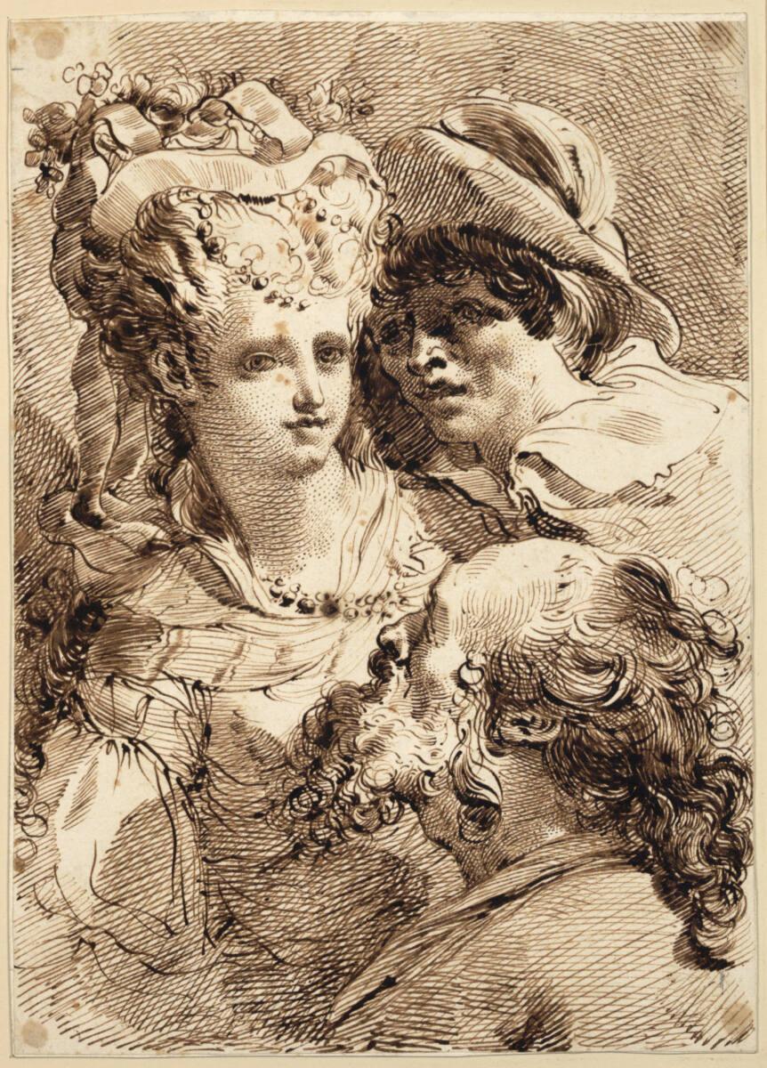 Gaetano Gandolfi, Figurengruppe mit junger Frau, jungem Mann und einem bärtigen Alten, Inv. Nr.…