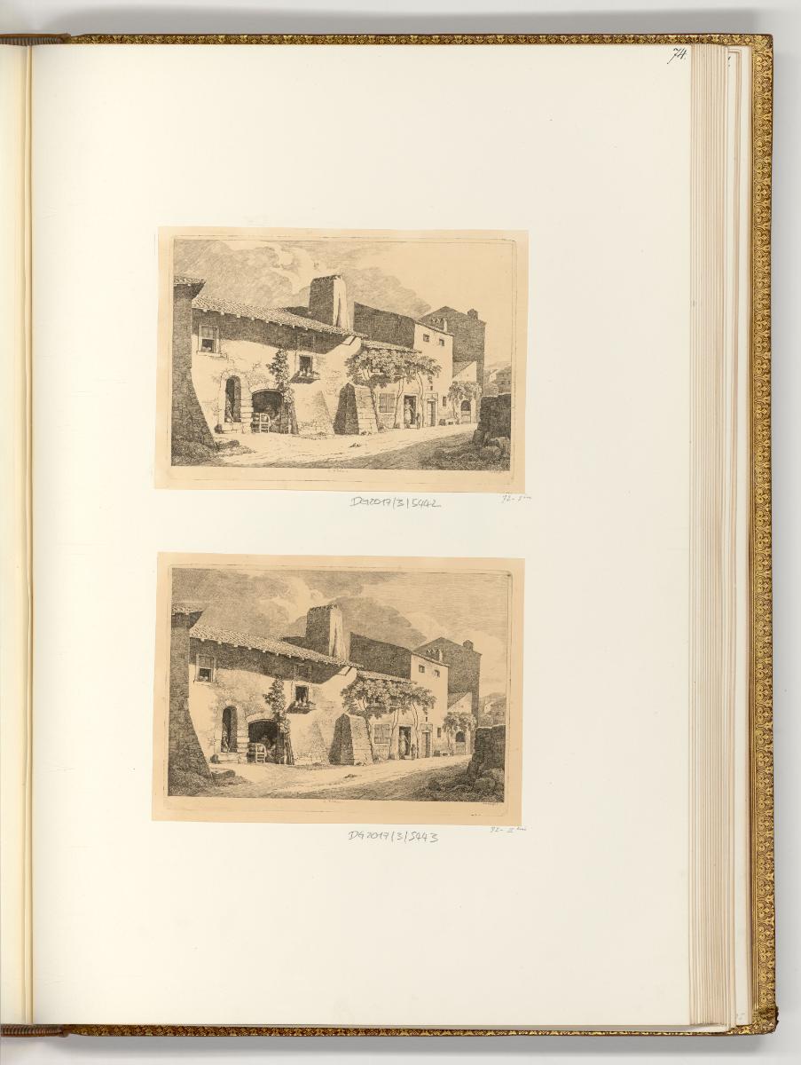 Österreichische Druckgrafiken des 19. Jahrhunderts, Ein Gehöft, Inv. Nr.: Deutsch nach Sektione…