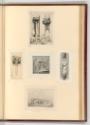 Radierungen von Ludwig Emil Grimm und Georg Christian Wilder, Säulen, Heiligenfiguren und Grabm…