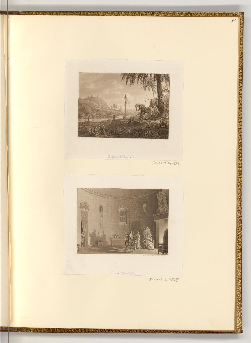 Deutsche Druckgrafiken des späten 18. und 19. Jahrhunderts, Regrets d'obsence; Le bon Chevalier…