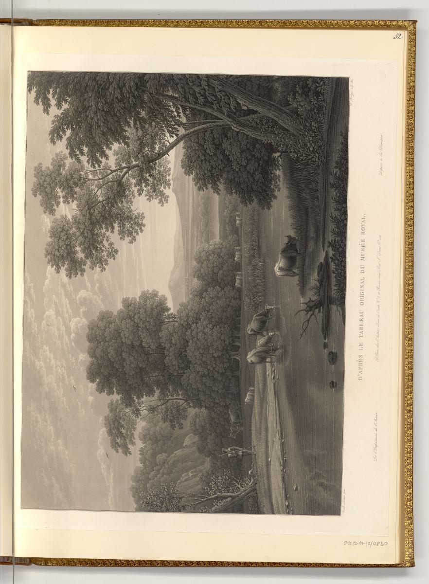 Deutsche Druckgrafiken des späten 18. und 19. Jahrhunderts, Landschaft mit Rinderherde am Wasse…