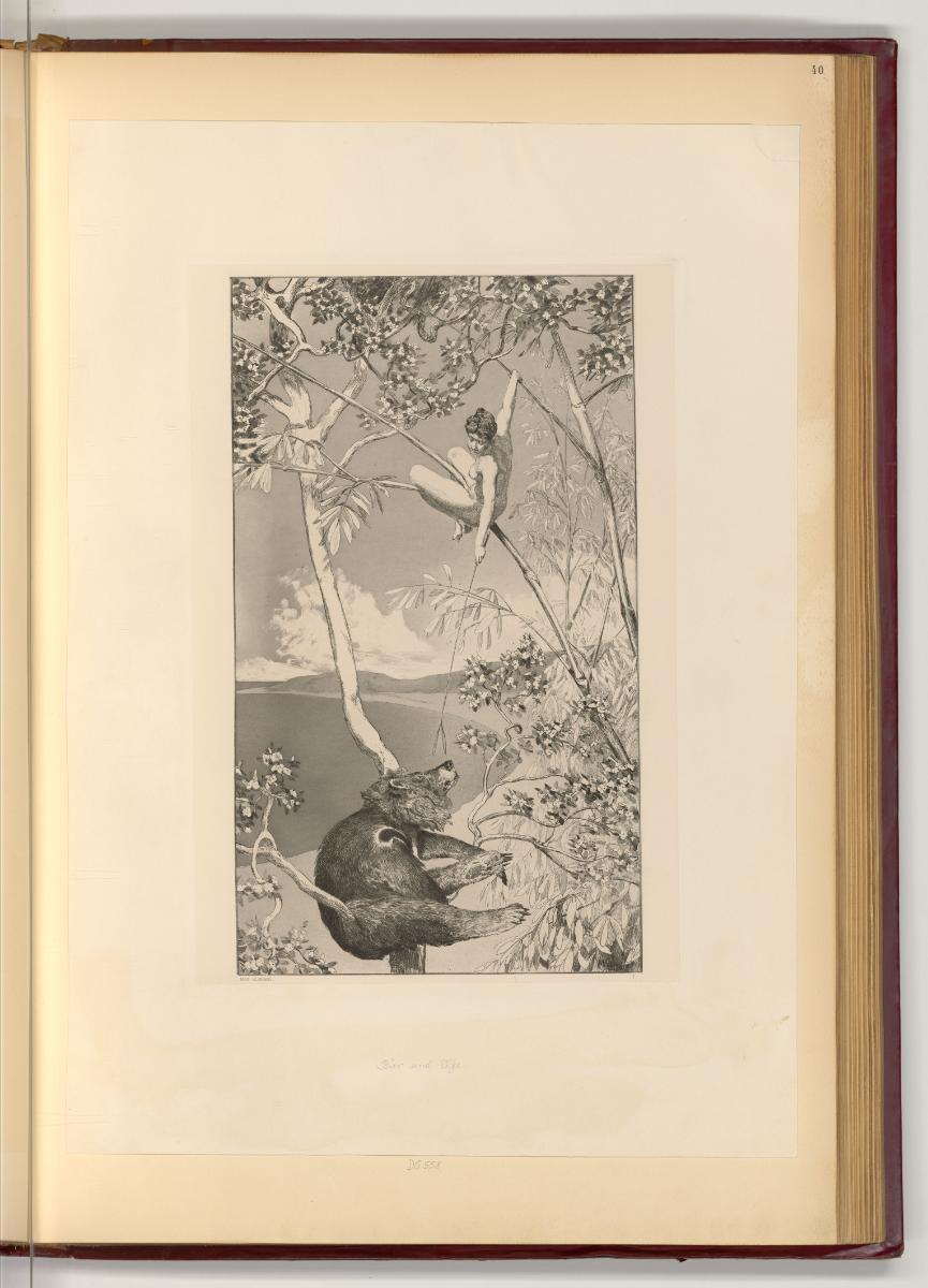 Radierungen von Max Klinger, Bär und Elfe, Inv. Nr.: Deutsch nach Sektionen III/59, D/III/59/40