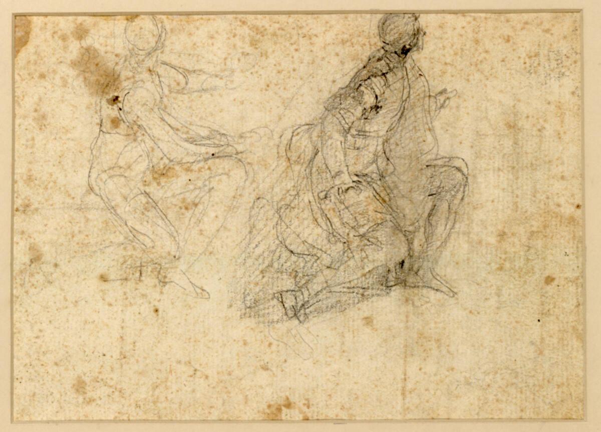 Francesco Solimena, gen. L'Abate Ciccio, Zwei Studien eines nach rechts knienden Gestalt, Inv. …