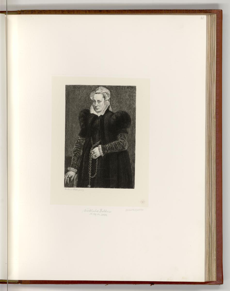 Galeriewerk der kaiserlichen Sammlung in Wien, Weibliches Bildnis, Inv. Nr.: Deutsch nach Sekti…