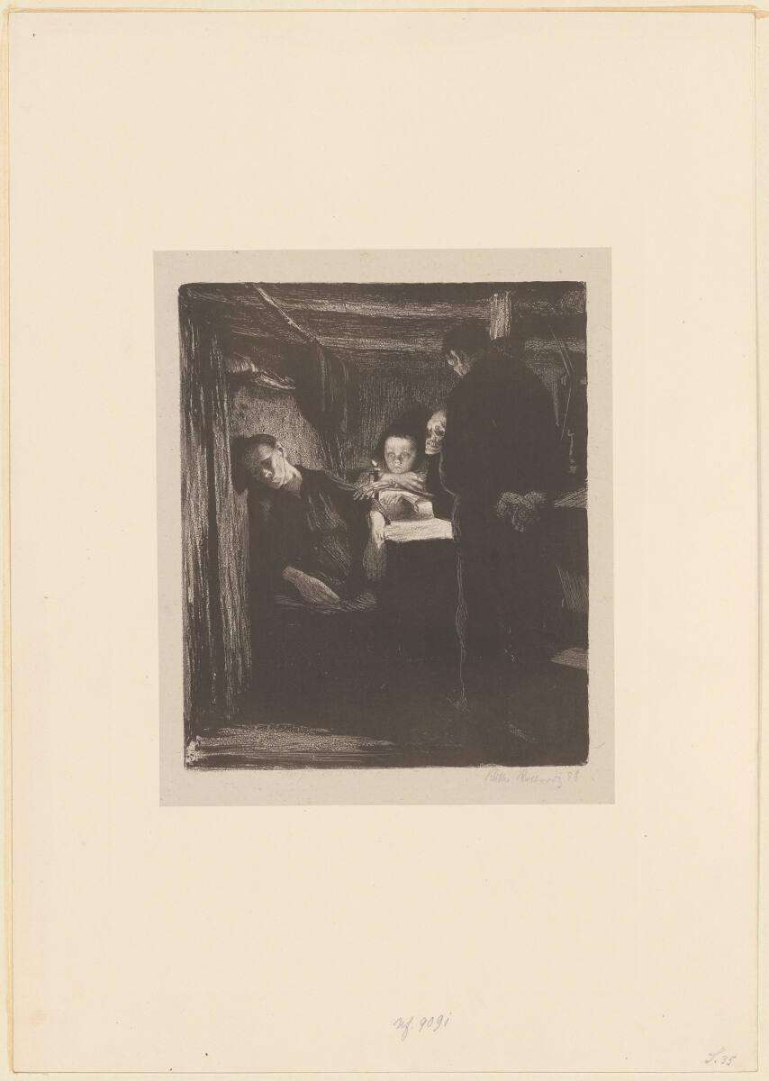 Käthe Kollwitz, Tod (Ein Weberaufstand; Blatt 2), Inv. Nr.: DGNF9091