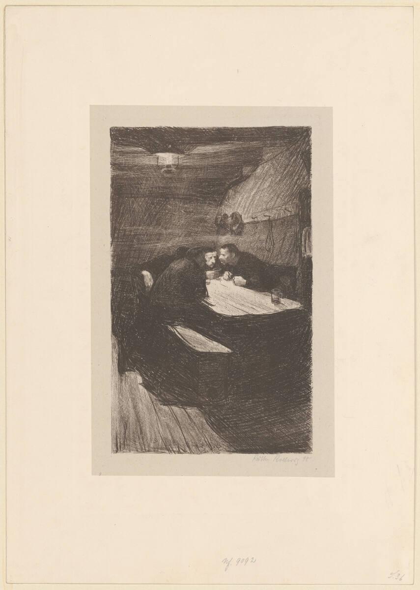 Käthe Kollwitz, Beratung (Ein Weberaufstand; Blatt 3), Inv. Nr.: DGNF9092