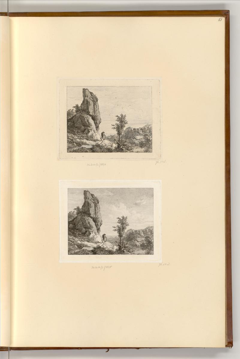 Radierungen Johann Christoph Erhard, Ein Wanderer bei einem Fels, Inv. Nr.: Deutsch nach Sektio…