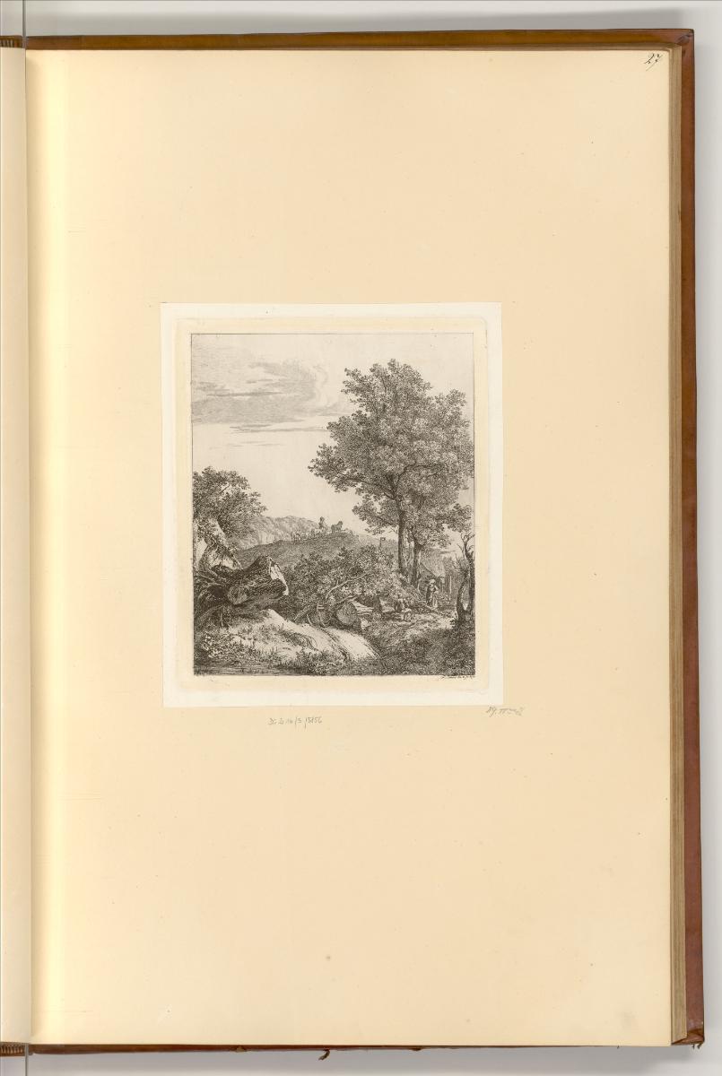Radierungen Johann Christoph Erhard, Landschaft mit Holzfäller und Frauen, Inv. Nr.: Deutsch na…