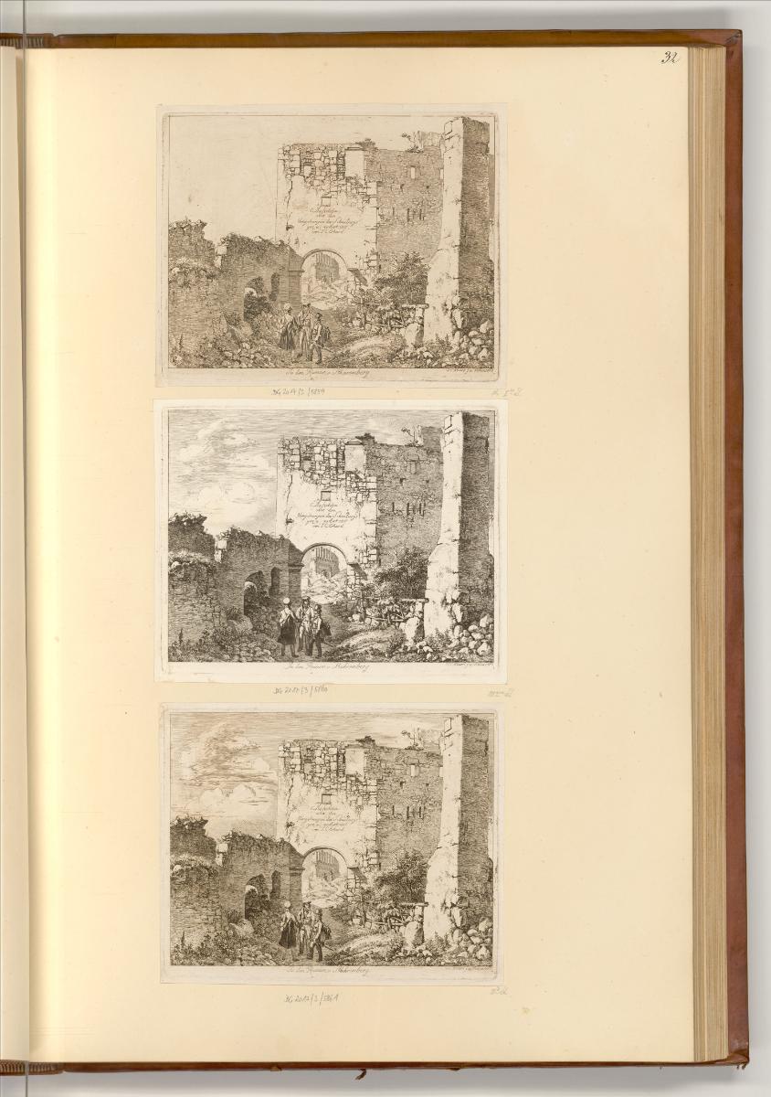 Radierungen Johann Christoph Erhard, Titelblatt, In den Ruinen von Stahremberg, Inv. Nr.: Deuts…