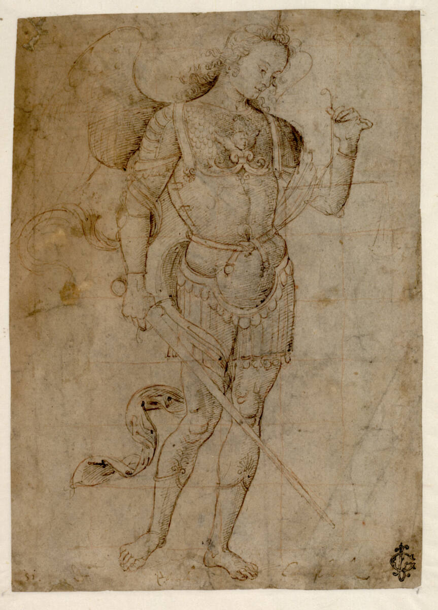 Der hl. Michael in Rüstung mit Schwert und Waage, Pinturicchio