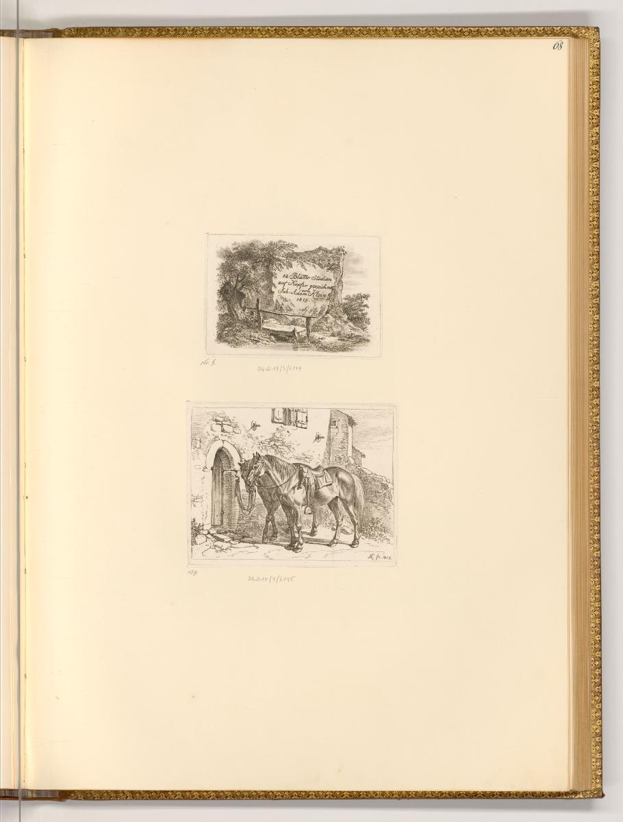 Radierungen von Johann Adam Klein, Titelblatt; Angebundene Pferde, Inv. Nr.: Deutsch nach Sekti…