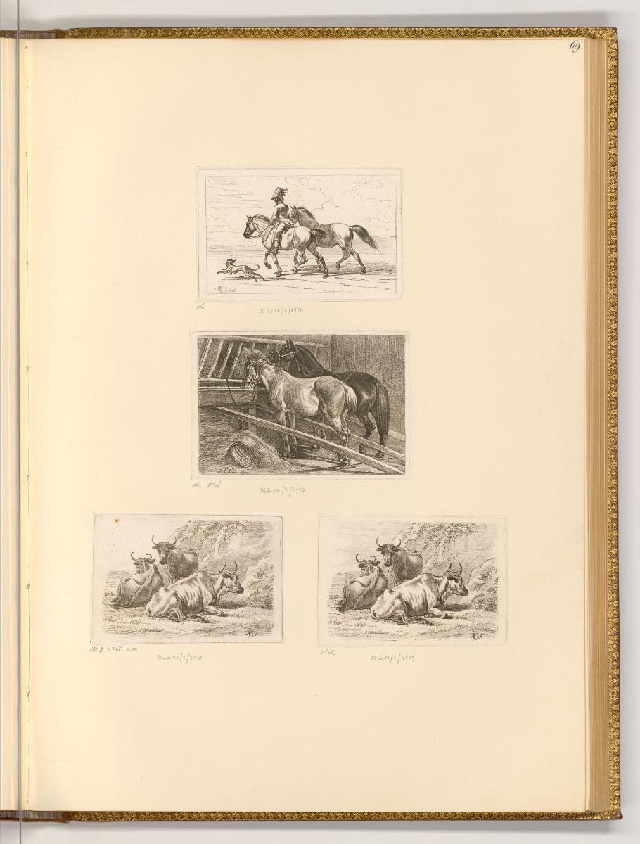 Radierungen von Johann Adam Klein, Pferde und Rinder, Inv. Nr.: Deutsch nach Sektionen III/54, …