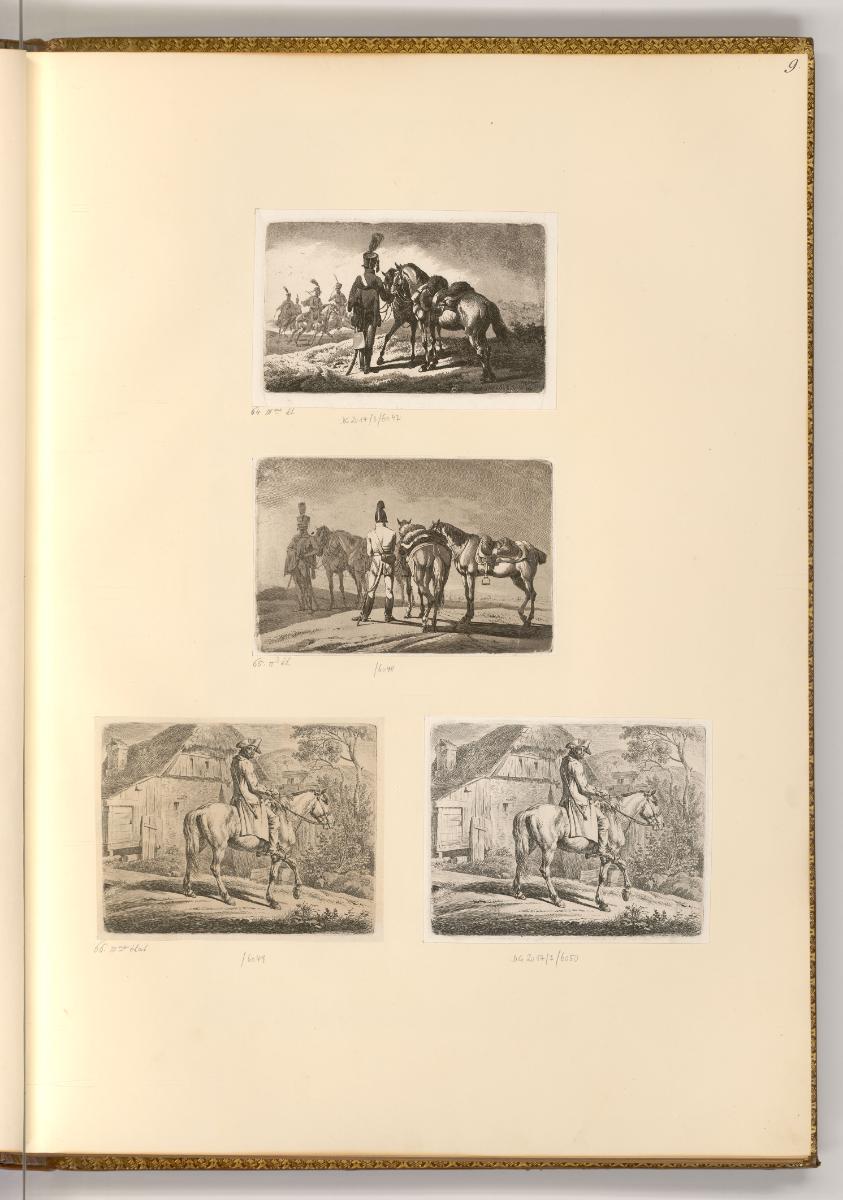 Radierungen von Johann Adam Klein, Pferde mit Reitern, Inv. Nr.: Deutsch nach Sektionen III/54,…