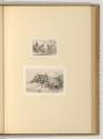 Radierungen von Johann Adam Klein, Zum neuen Jahr 1829 (drei Affen); Kühe auf einer Weide, Inv.…