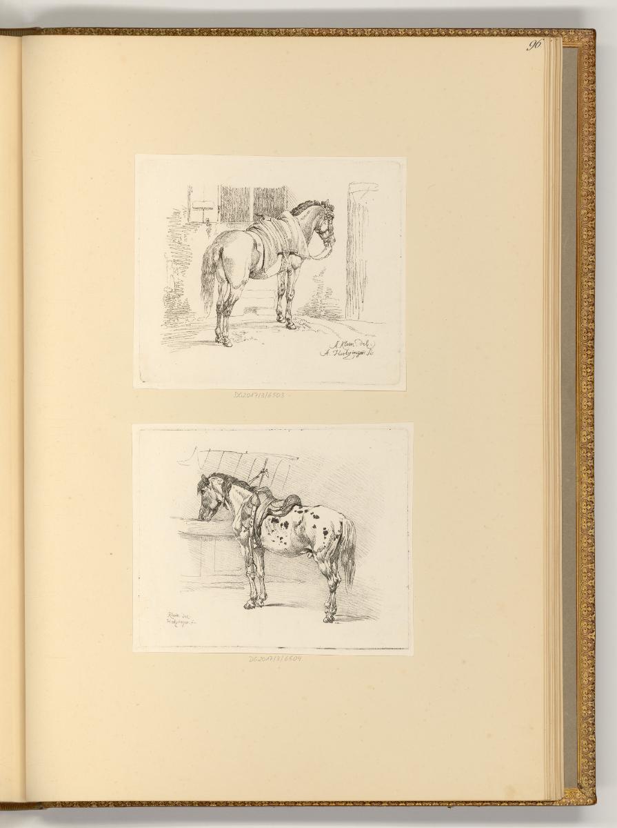 Radierungen von Johann Adam Klein, Pferd in einem Stall, Inv. Nr.: Deutsch nach Sektionen III/5…