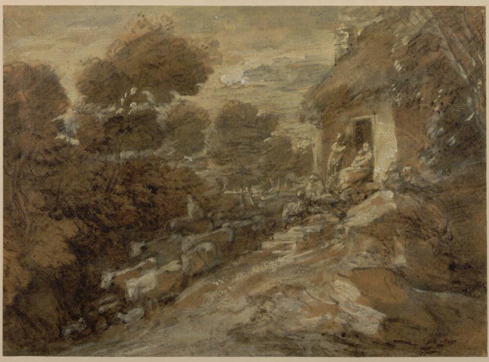 Thomas Gainsborough, Ein Bauernhaus mit Rinderherde und Hirten in einer Waldlandschaft, Inv. Nr…