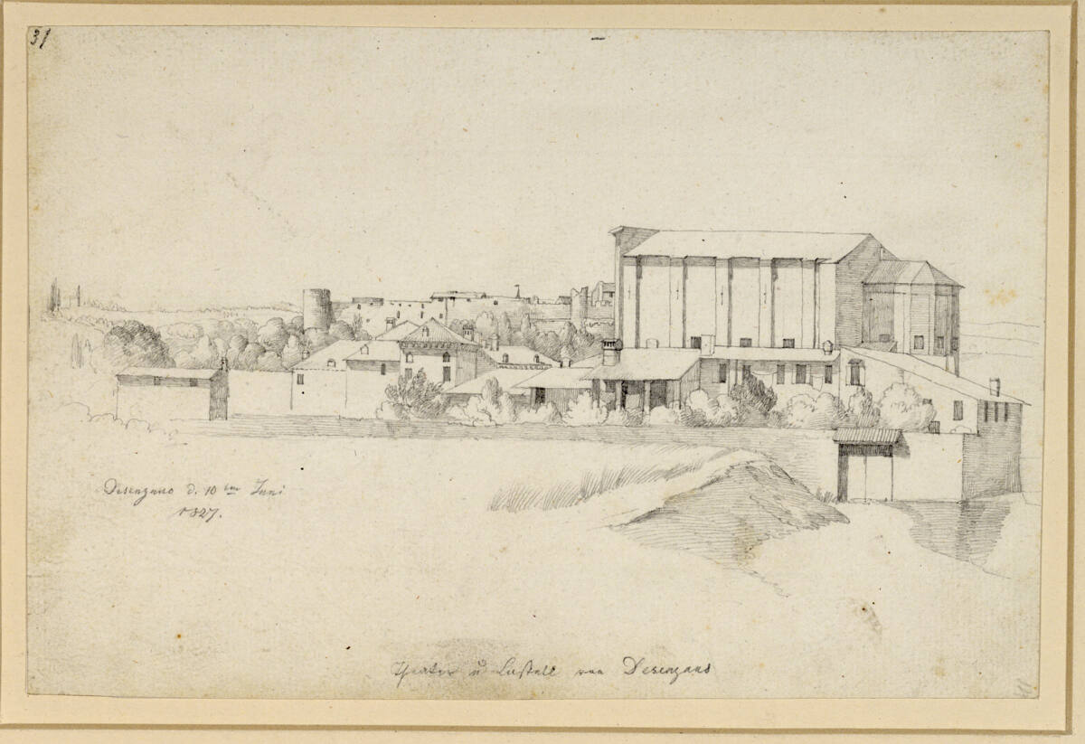 Theater und Kastell von Desenzano am Gardasee, Friedrich Preller the Elder, 1827