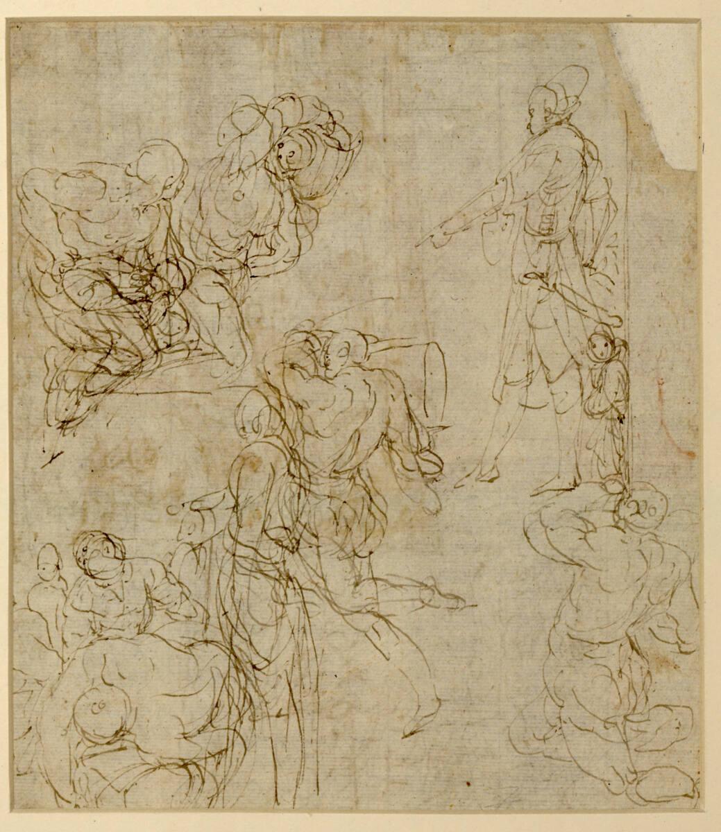 Lodovico Cardi, gen. il Cigoli, Studien zu Lastträgern und Befehlshaber, Inv. Nr.: 24542v