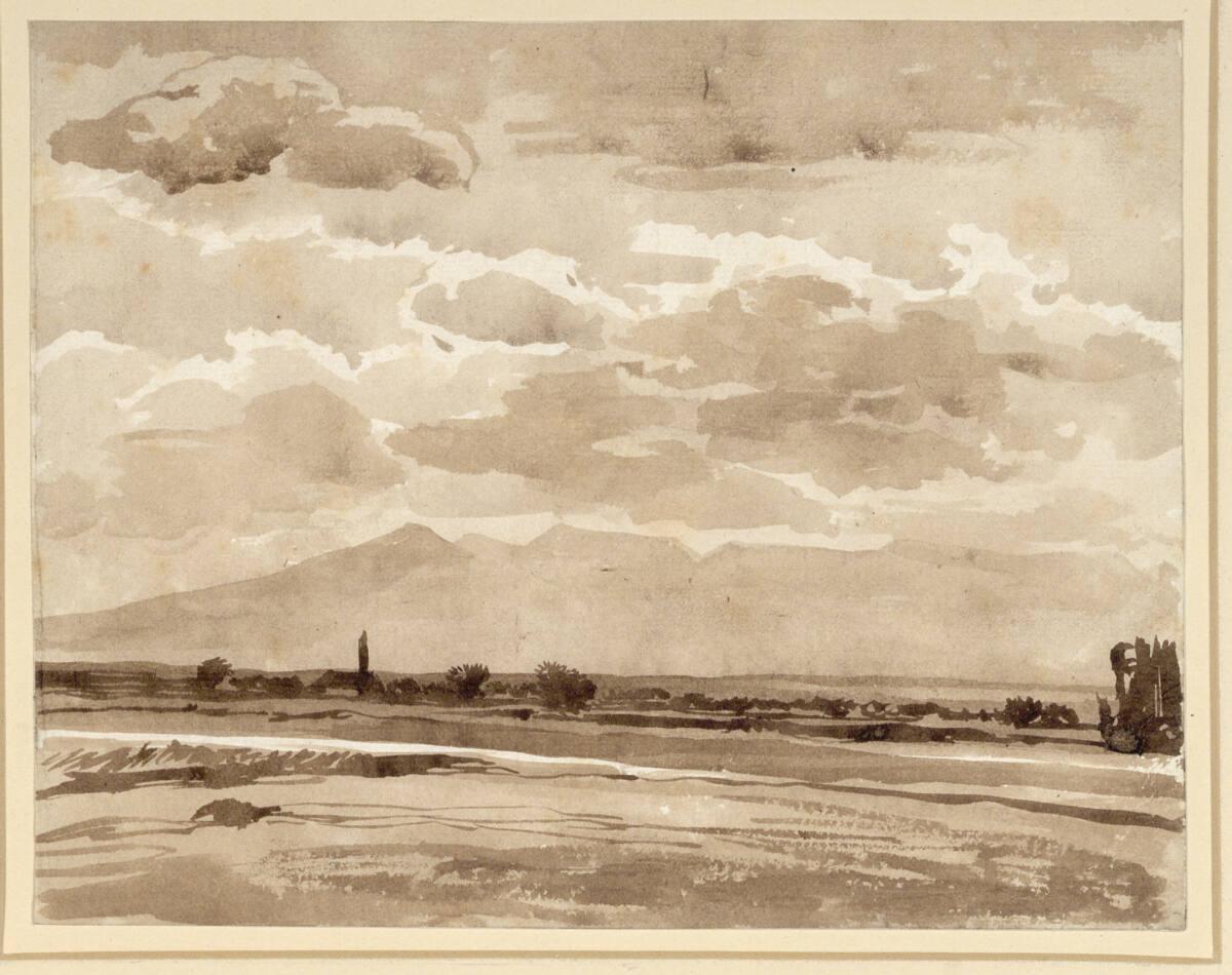 Franz Innocenz Josef Kobell, Vorgebirgslandschaft mit Kirchensilhouette, Inv. Nr.: 24598