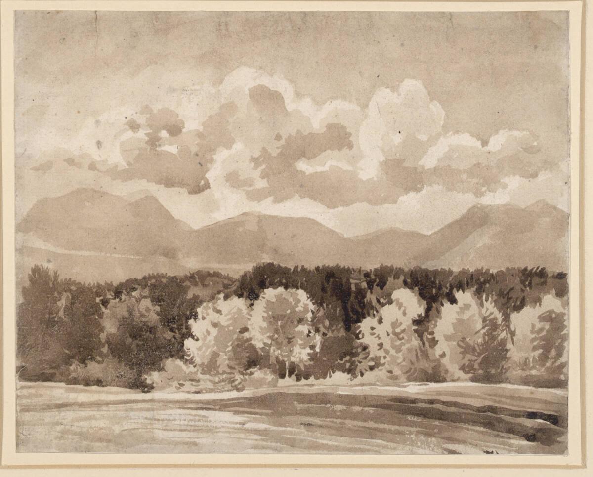 Franz Innocenz Josef Kobell, Vorgebirgslandschaft mit einer Wiese am Waldrand, Inv. Nr.: 24599